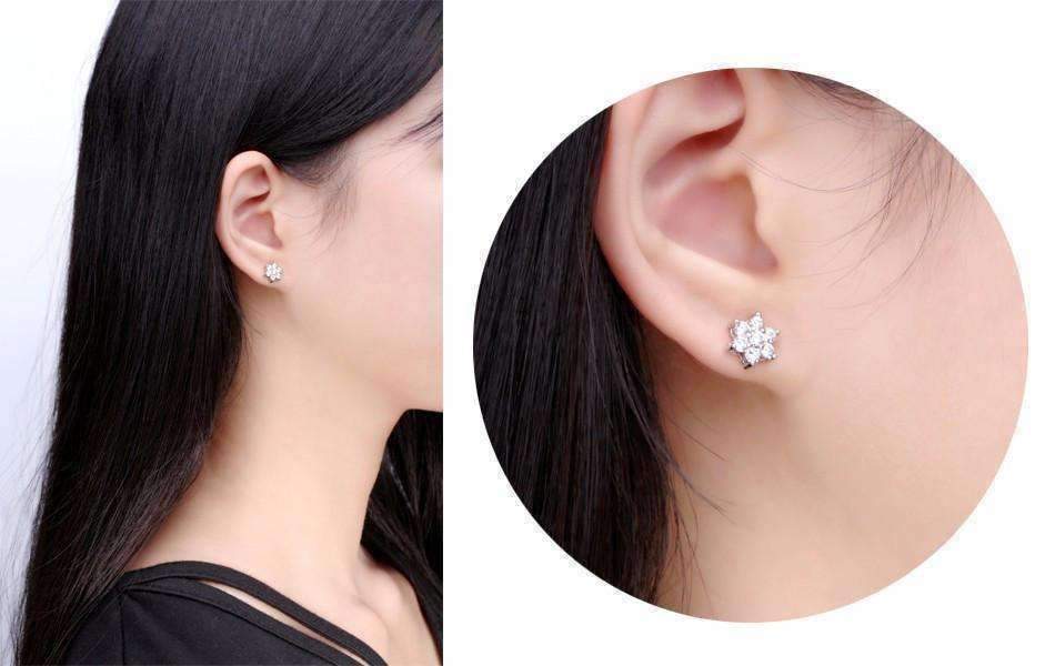 Feshionn IOBI Earrings ON SALE - Delicate Flower CZ Stud Earrings