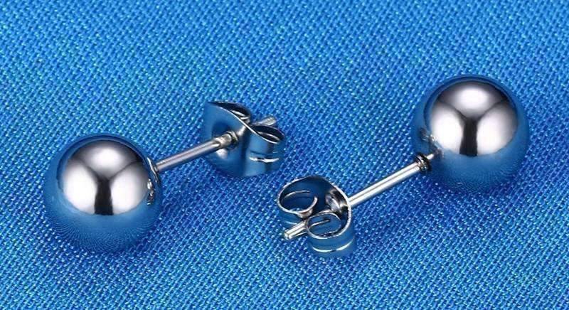 Feshionn IOBI Earrings ON SALE - Essentials 316 Stainless Steel Ball Stud Earrings - 2 Sizes to Choose