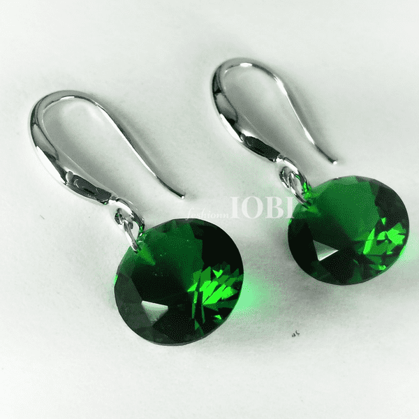 Feshionn IOBI Earrings ON SALE - Exotic Emerald Naked IOBI Crystals Drill Earrings - 10mm