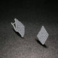 Feshionn IOBI Earrings ON SALE - Geometric CZ Encrusted Earrings in White Crystal or Blue Crystal