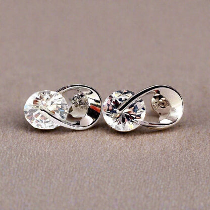 Feshionn IOBI Earrings ON SALE - Hugging IOBI Crystals Stud Earrings