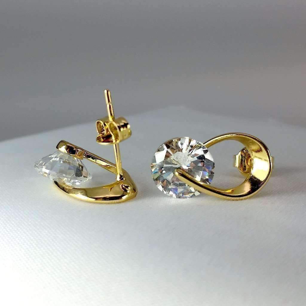 Feshionn IOBI Earrings ON SALE - Hugging IOBI Crystals Stud Earrings