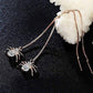 Feshionn IOBI Earrings ON SALE - Itsy Bitsy Spider Swiss CZ Thread Earrings in 18k Rose Gold