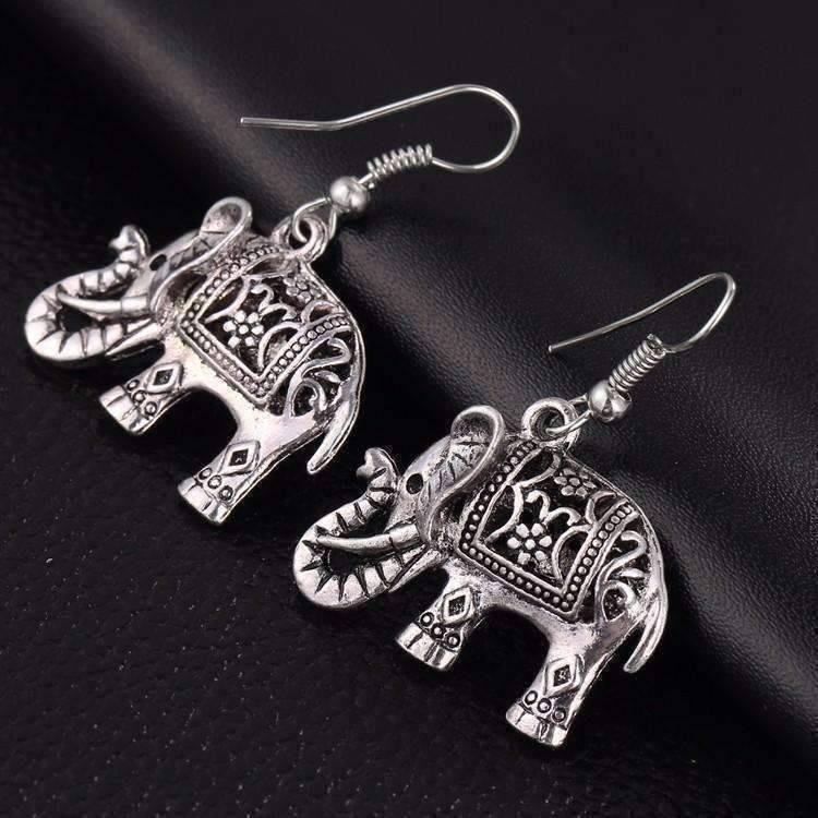 Feshionn IOBI Earrings ON SALE - Sacred Elephant Openwork Dangling Hook Earrings