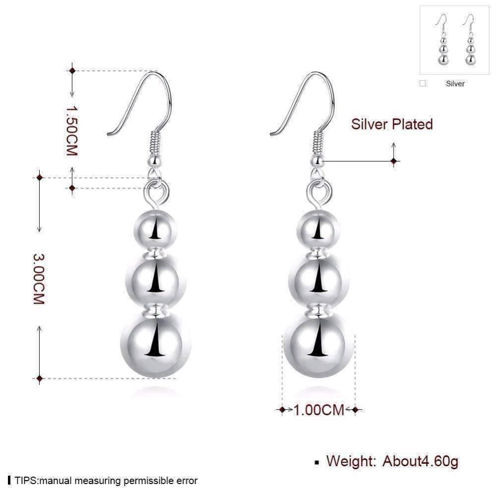 Feshionn IOBI Earrings ON SALE - Silver Triple Bead Dangling French Hook Earrings