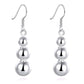 Feshionn IOBI Earrings ON SALE - Silver Triple Bead Dangling French Hook Earrings
