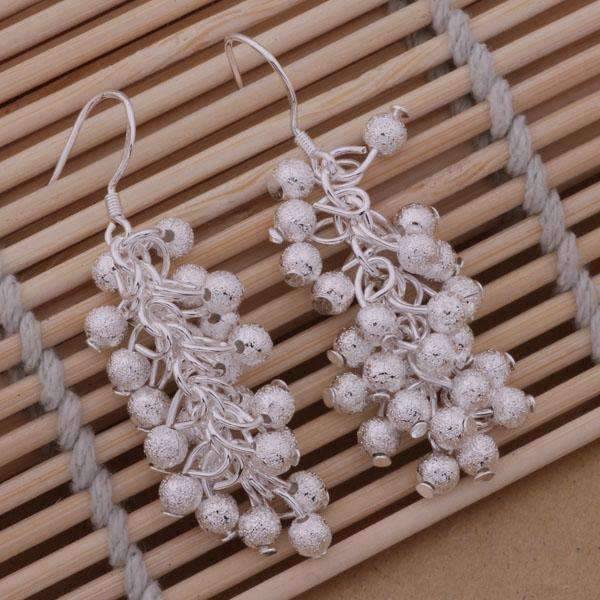 Feshionn IOBI Earrings ON SALE - Tiny Dangling Grape Beads Sterling Silver Earrings