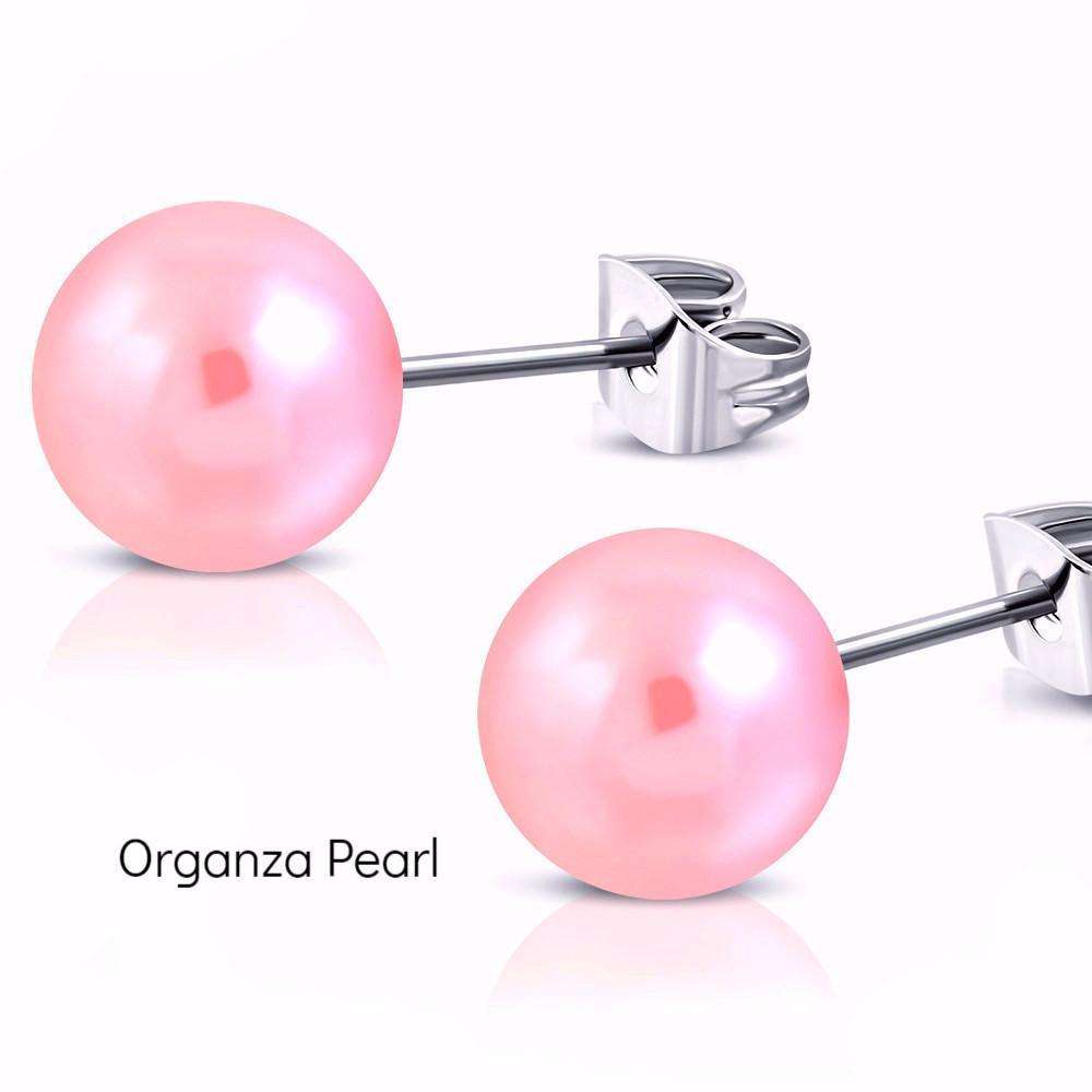 Feshionn IOBI Earrings Organza Pearl Colorful Medley Pearl Bead Earrings on Stainless Steel ~ 11 Colors to Choose!