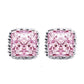 Feshionn IOBI Earrings Pink Sapphire on Platinum Plated Royal Princess 7mm Cut Simulated White Or Pink Sapphire Stud Earrings