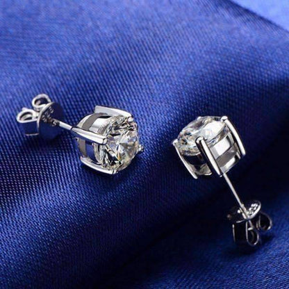 Feshionn IOBI Earrings Platinum / 0.5 Carat Opulence Round IOBI Cultured Diamond Solitaire Stud Earrings
