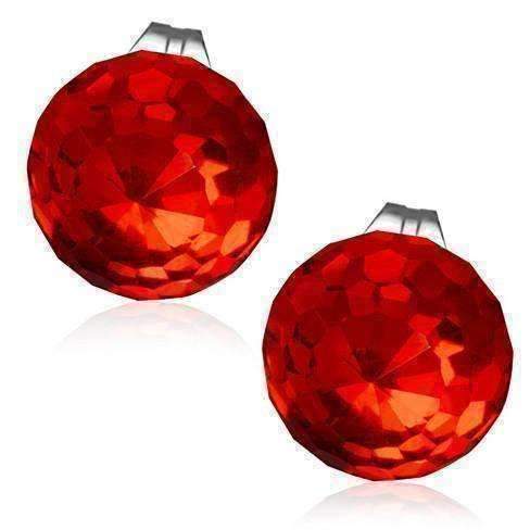 Feshionn IOBI Earrings Red Riot CLEARANCE - Disco Ball Faceted Crystal Stud Earrings - Eight Colors!