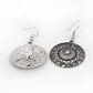 Feshionn IOBI Earrings Round Roman Stamped Medallion Silver Hook Earrings