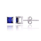 Feshionn IOBI Earrings Royal Blue Princess Cut 0.8 CT Simulated Sapphire Stud Earrings