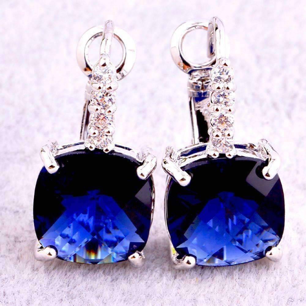 Feshionn IOBI Earrings Royal Blue Pure - IOBI Crystals Royal Blue Color Drop Earrings