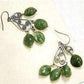 Feshionn IOBI Earrings Scroll Design Polished Bronze Green Jasper Drop Earrings