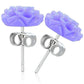 Feshionn IOBI Earrings Shimmering Dahlia Flower Stud Earrings in Three Fresh Colors