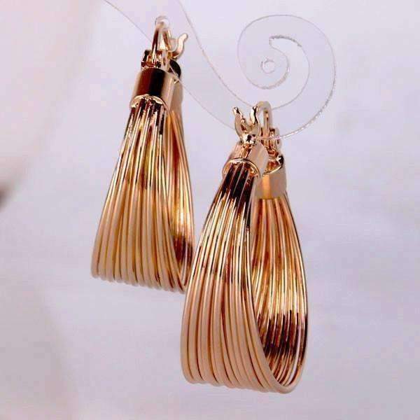 Feshionn IOBI Earrings Silky Threads Hoop Earrings in Silver or Gold