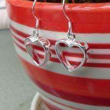Feshionn IOBI Earrings Silver Dangling Heart Earrings