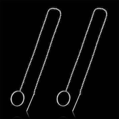 Feshionn IOBI Earrings Silver Edgy Diamond Cut Circles Silver Thread Earrings