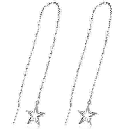 Feshionn IOBI Earrings Silver Edgy Diamond Cut Starburst Silver Thread Earrings
