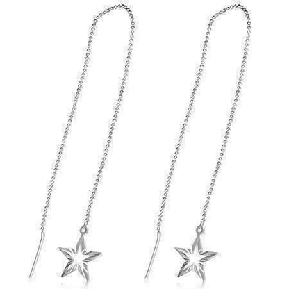 Feshionn IOBI Earrings Silver Edgy Diamond Cut Starburst Silver Thread Earrings