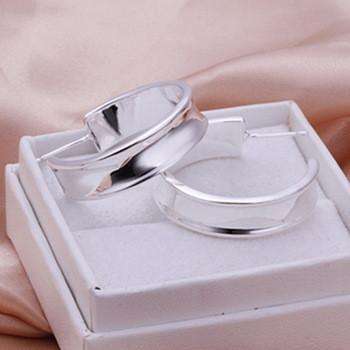 Feshionn IOBI Earrings silver ON SALE - Silver Smooth Hoop Stud Earrings