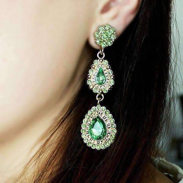 Feshionn IOBI Earrings "Sophia Greene" Crystal Drop Earrings