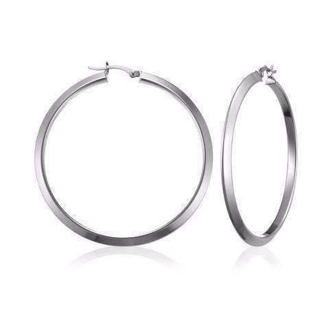 Feshionn IOBI Earrings Stainless Steel Stainless Steel Triangular Tube Round Hoop Earrings