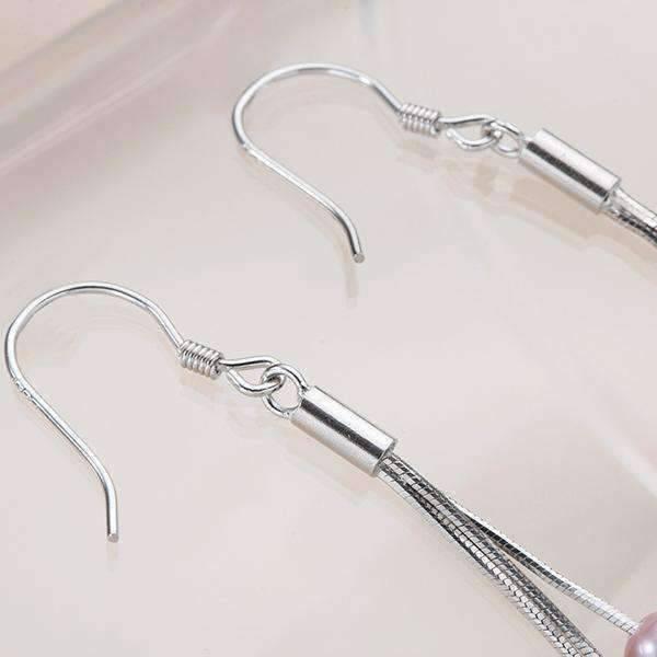 Feshionn IOBI Earrings Tri-Color Freshwater Pearl Sterling Silver Tassel Earrings