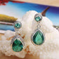 Feshionn IOBI Earrings Water Drop Green Amethyst Prasiolite On Sterling Silver Stud Earrings