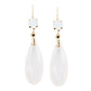 Feshionn IOBI Earrings White Fascinating Long Teardrop Bead and CZ Dangle Earrings ~ Six Colors to Choose!