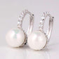 Feshionn IOBI Earrings White Gold ON SALE - Pearl Bead Solitaire Hoop Earrings