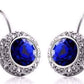 Feshionn IOBI Earrings White Gold / Sapphire Colorful Bezel Set IOBI Crystals Earrings