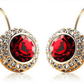 Feshionn IOBI Earrings Yellow Gold / Ruby Colorful Bezel Set IOBI Crystals Earrings