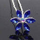 Feshionn IOBI Hair Jewelry Blue / 3 Fun Flowers Crystal and Rhinestone Silver Plated Hair Pins