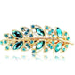 Feshionn IOBI Hair Jewelry Emerald Laurel Leaf Gold Hair Barrette 6 Fashionable Colors to Choose!