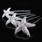 Feshionn IOBI Hair Jewelry Large Crystal Accented Starfish Silver Plated Hair Pins