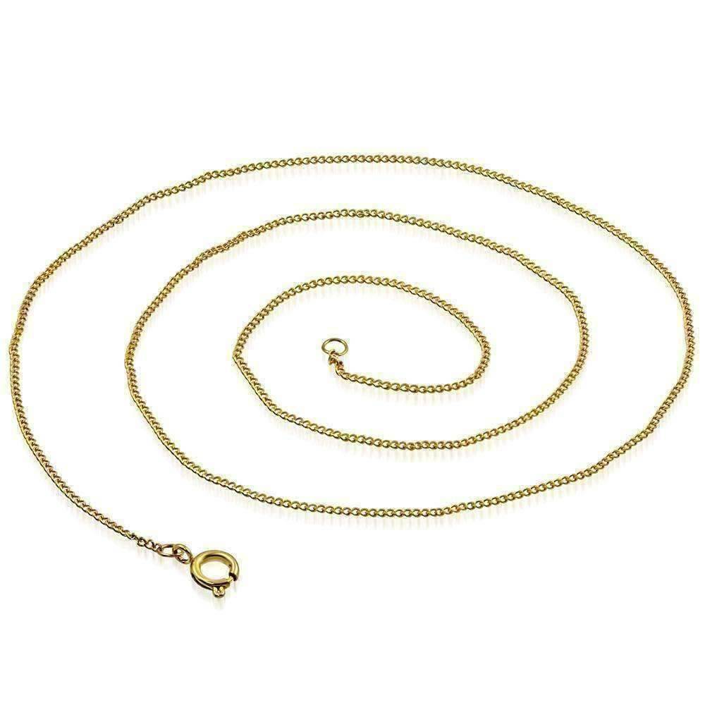 Feshionn IOBI Necklaces 18 inch Fine Round Link 18k Gold Plated 316 Stainless Steel Necklace Chain