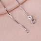 Feshionn IOBI Necklaces 18 inch Sterling Silver Box Chain Necklace