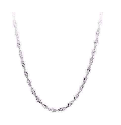 Feshionn IOBI Necklaces 18 inch Thin Sterling Silver Fine Singapore Link Chain Necklace in 18, 20 or 22 inches