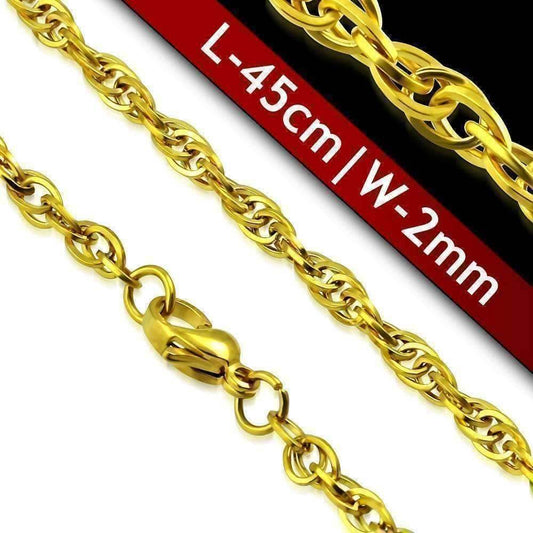 Feshionn IOBI Necklaces 18k Gold over Stainless Steel 18 inch Link Style 18k Gold Plated Stainless Steel Necklace Chain