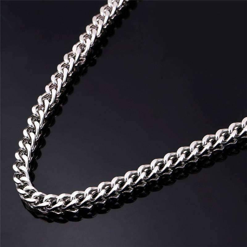 Feshionn IOBI Necklaces 24 inch / Stainless Steel Oakland 5mm Stainless Steel Men's Wheat Link Chain Necklace - Two Sizes