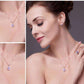 Feshionn IOBI Necklaces Alexandrite Sapphire Oval Cut 2.5CT IOBI Precious Gems Halo Pendant Necklace