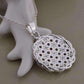 Feshionn IOBI Necklaces Basket Weave Multi Color CZ Crystal Medallion Necklace Sterling Silver