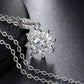 Feshionn IOBI Necklaces Blossom Cubic Zirconia Flower Pendant Sterling Silver Necklace