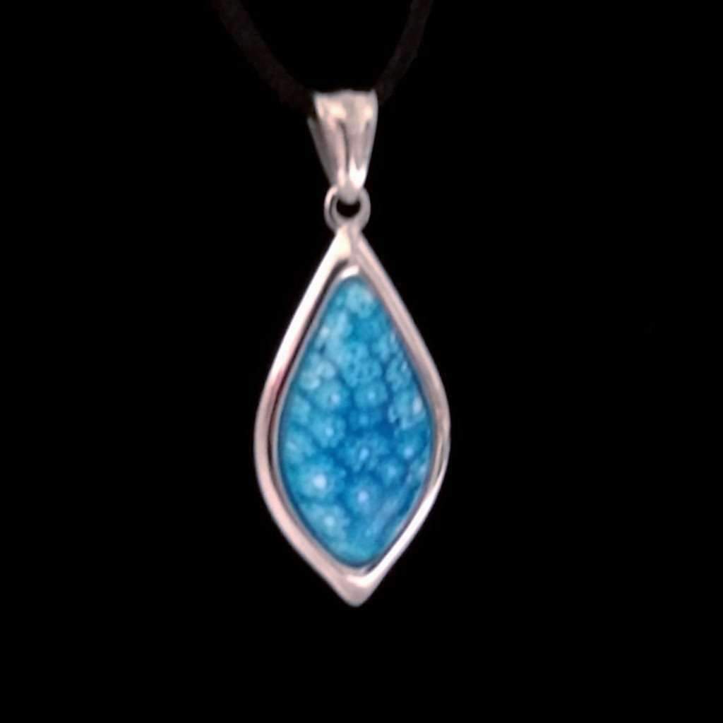 Feshionn IOBI Necklaces Blue Blue Millefiore Italian Glass Teardrop Charm Necklace