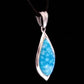 Feshionn IOBI Necklaces Blue Millefiore Italian Glass Teardrop Charm Necklace