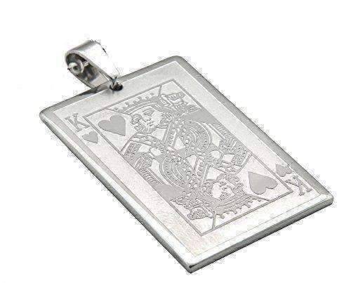 Feshionn IOBI Necklaces Casino Poker Playing Cards Stainless Steel Pendant Necklace ~ Your Choice