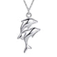 Feshionn IOBI Necklaces Double Dolphin Sterling Silver Necklace