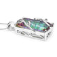 Feshionn IOBI Necklaces Fantasy Rainbow Fire Genuine Mystic 16CT Emerald Cut IOBI Precious Gems Pendant Necklace